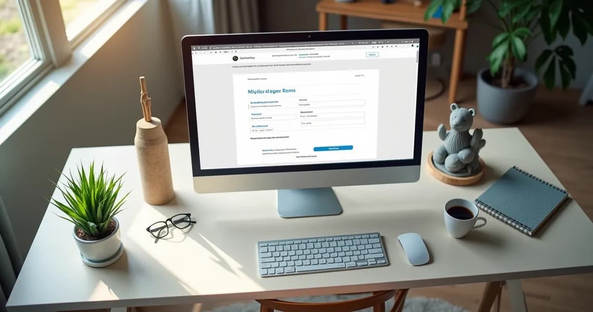 Tela de cadastro de produto digital exibindo campos preenchidos em um computador. 