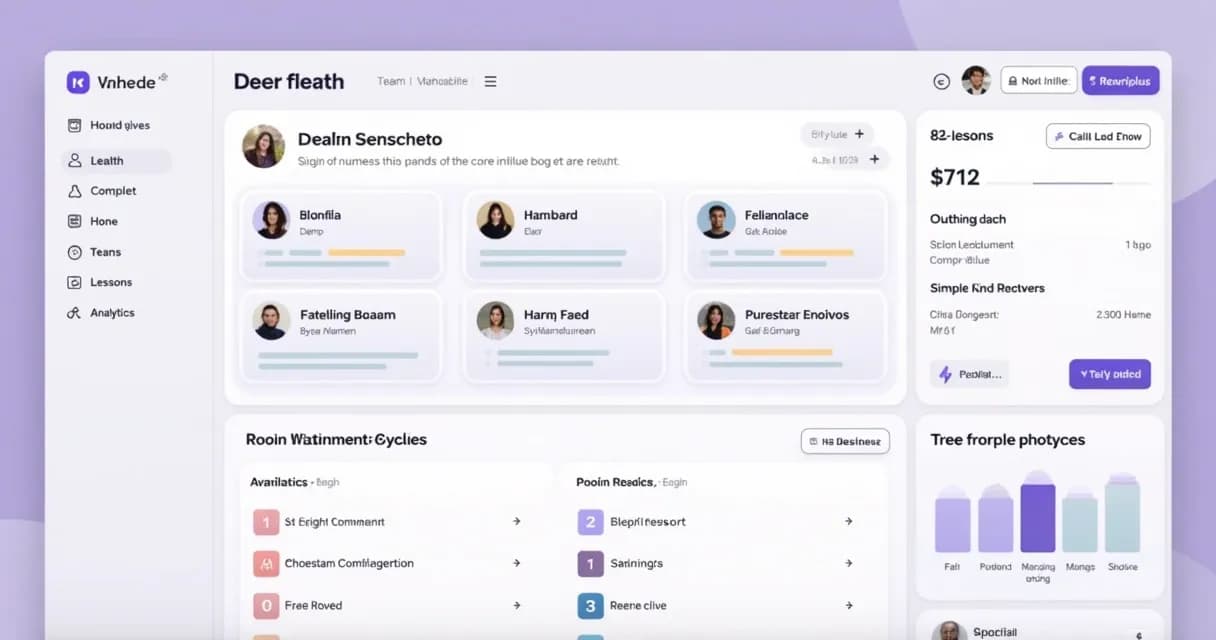 Dashboard intuitivo de jornada do mentorado em plataforma de mentoria digital com Kanban. 