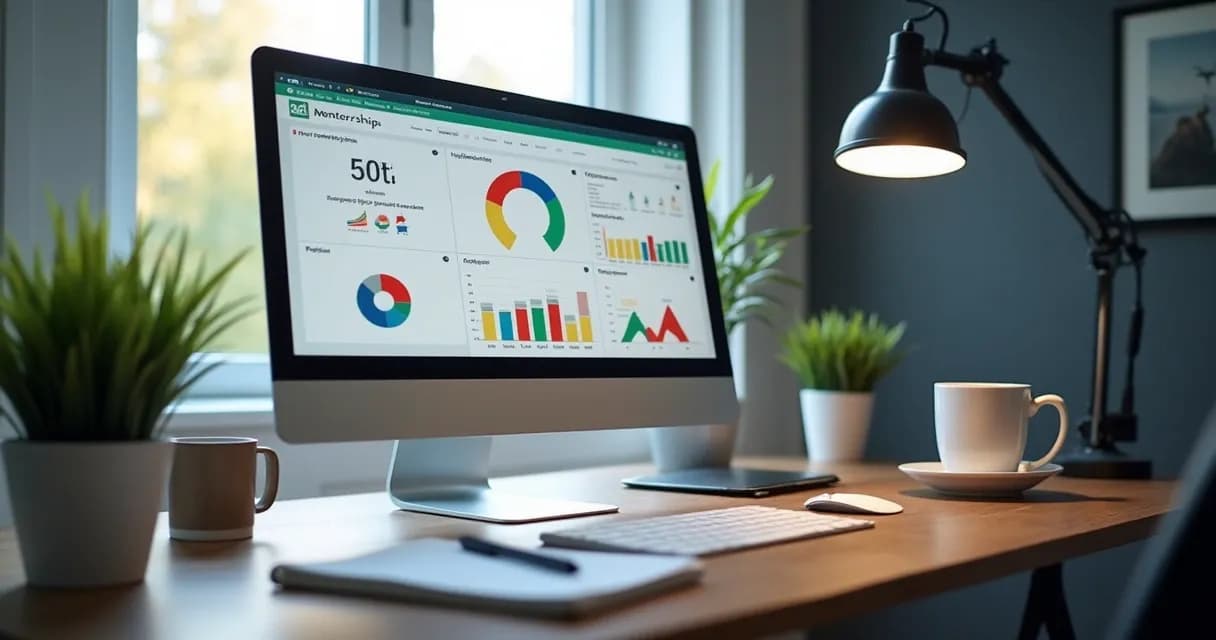 Dashboard com gráficos de progresso em mentoria 