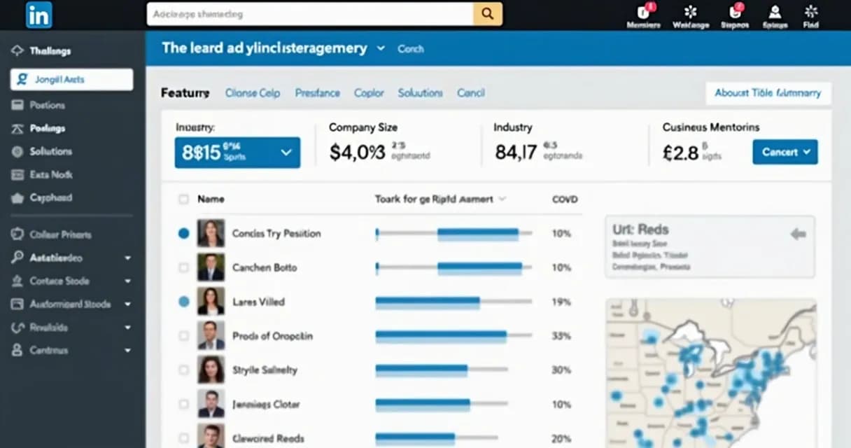Tela de segmentação de público no LinkedIn Ads para mentoria empresarial 