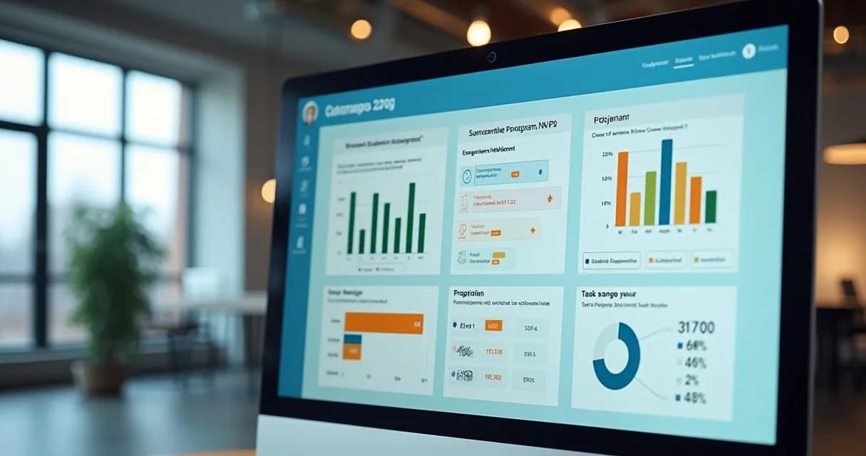 Dashboard de satisfação dos mentorados com gráficos coloridos