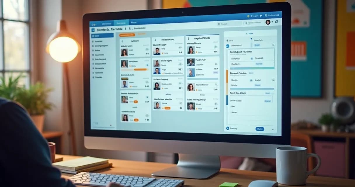 Painel digital mostrando gestão centralizada da mentoria