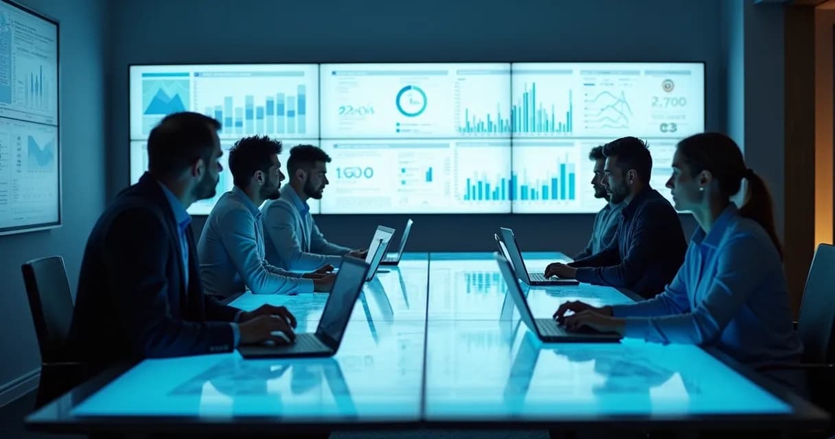 Mentores reunidos discutindo estratégias digitais
