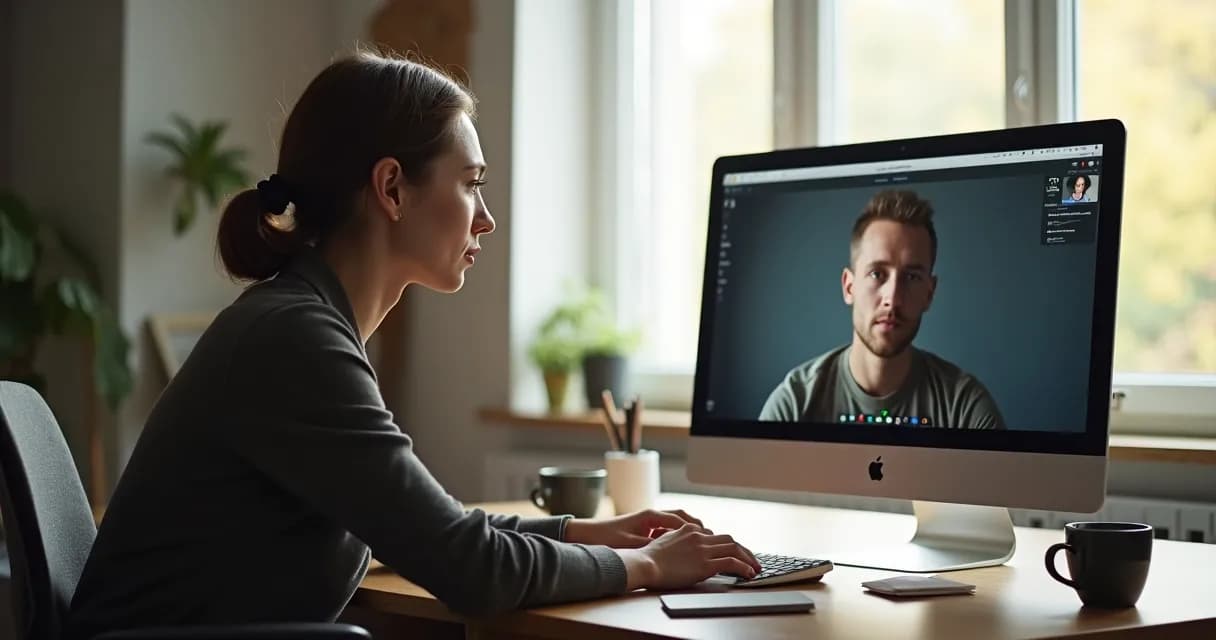 Mentorado em frente ao computador com expressão de desinteresse
