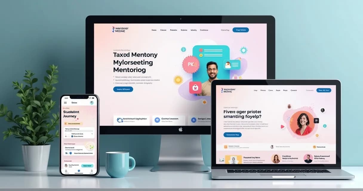 Plataforma de mentoria online com identidade visual personalizada e recursos de organização