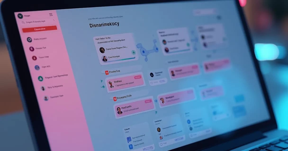 Automação de processos em mentoria online mostrando fluxo digital